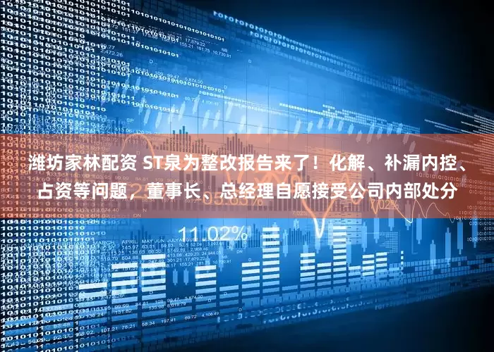 潍坊家林配资 ST泉为整改报告来了！化解、补漏内控、占资等问题，董事长、总经理自愿接受公司内部处分